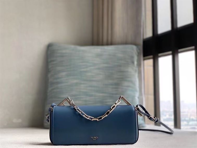 FENDI FIRST SIGHT BLUE LEATHER MINI BAG
