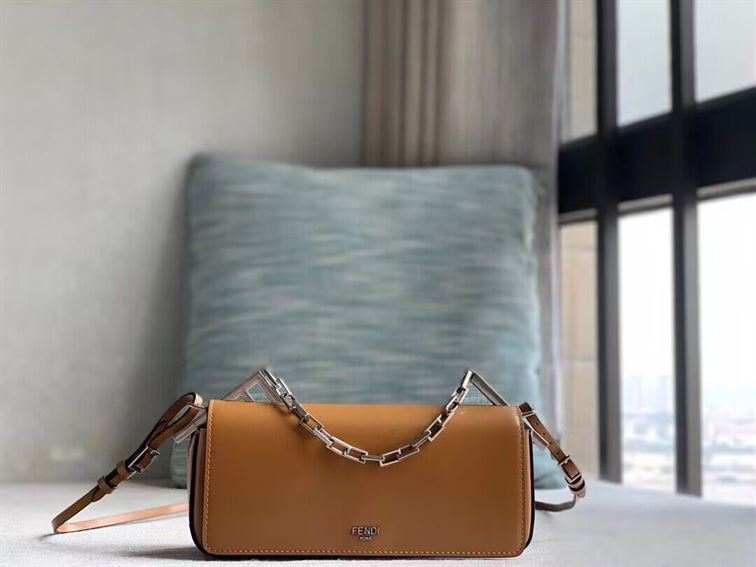FENDI FIRST SIGHT BROWN LEATHER MINI BAG