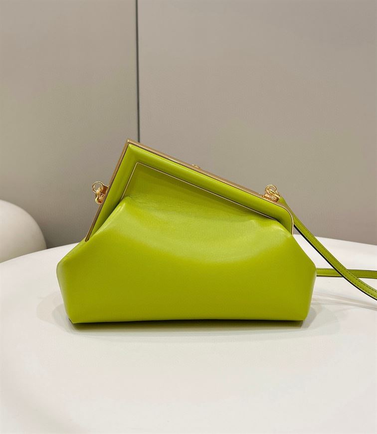 FENDI FIRST SMALL ACID GREEN LEATHER BAG