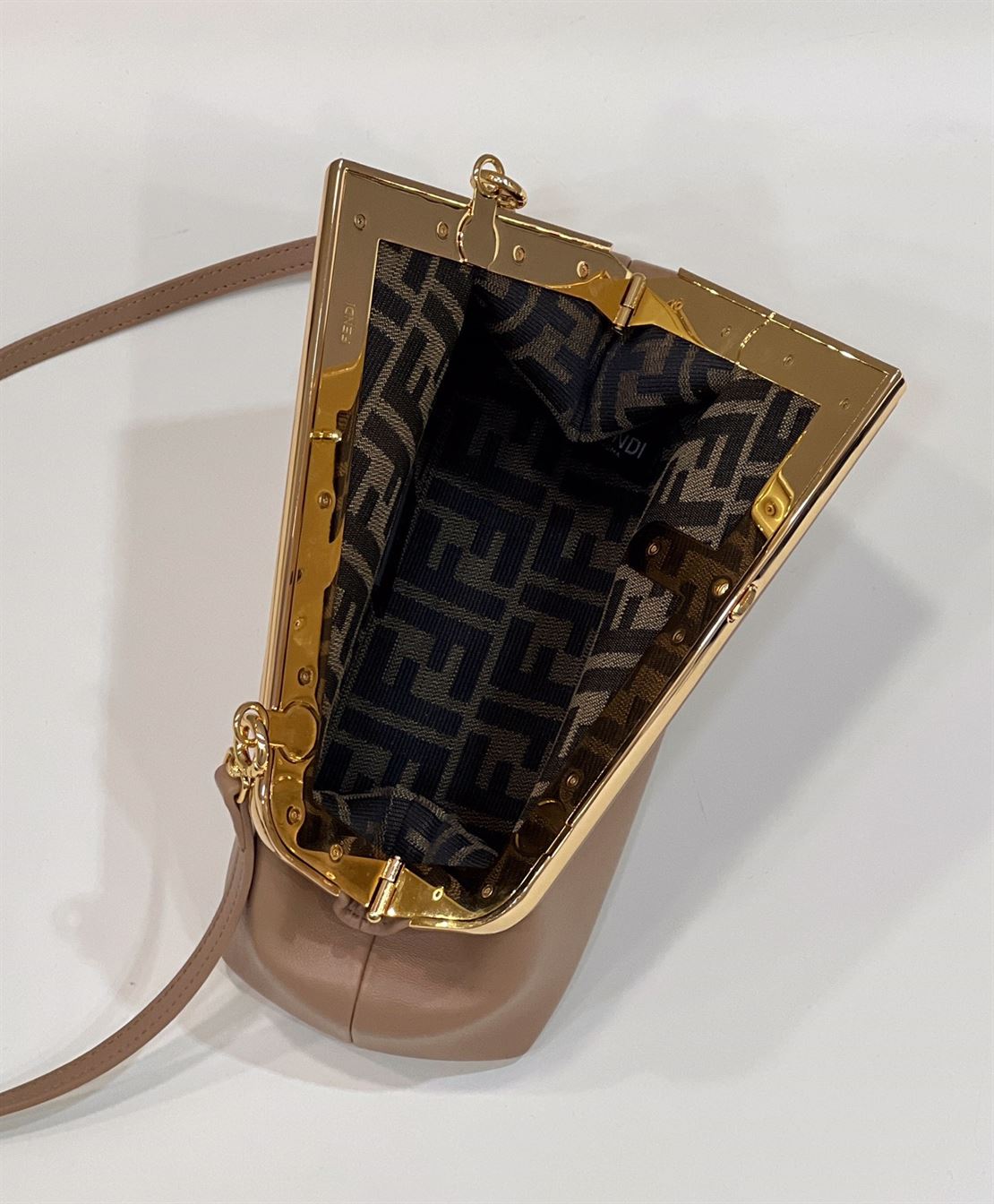 FENDI FIRST SMALL BROWN LEATHER BAG