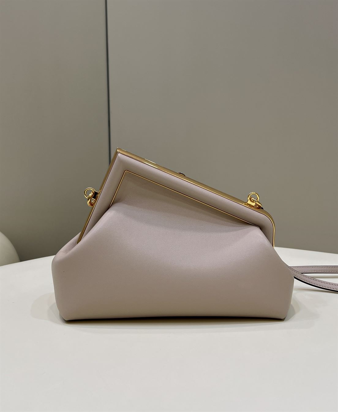 FENDI FIRST SMALL DOVE GREY LEATHER BAG