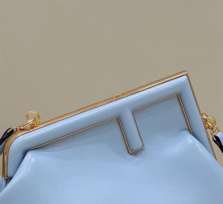 FENDI FIRST SMALL LIGHT BLUE LEATHER BAG