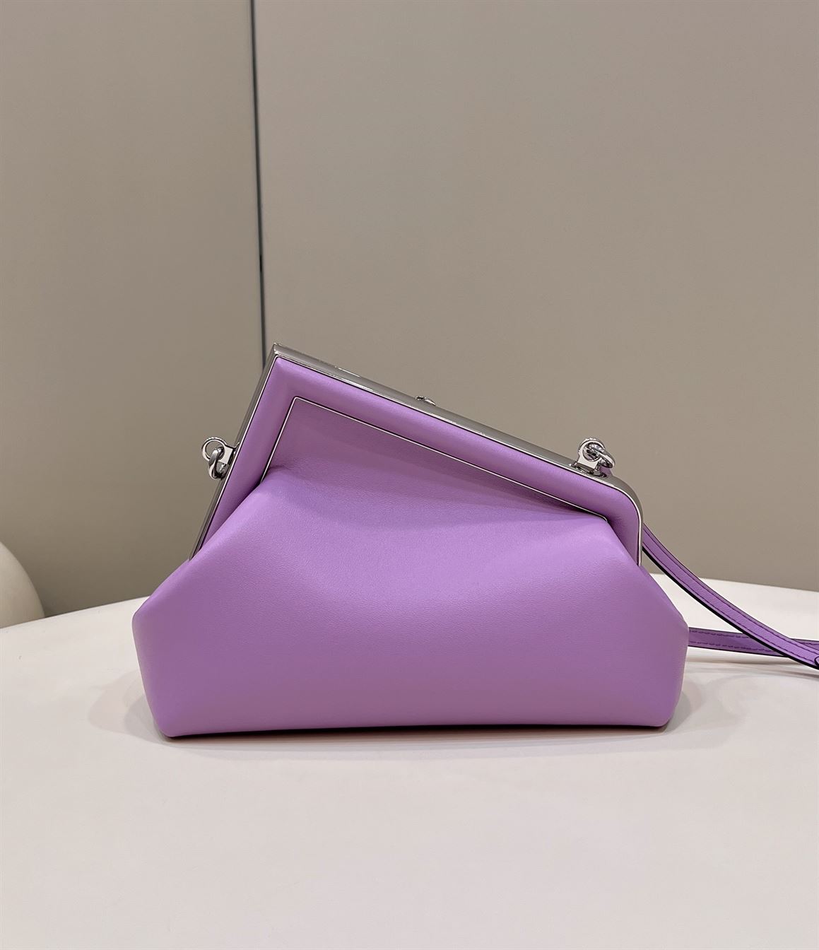 FENDI FIRST SMALL PURPLE LEATHER BAG