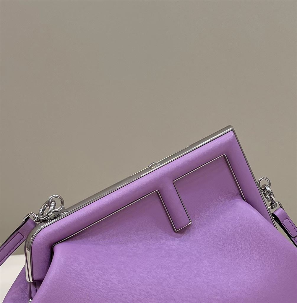 FENDI FIRST SMALL PURPLE LEATHER BAG