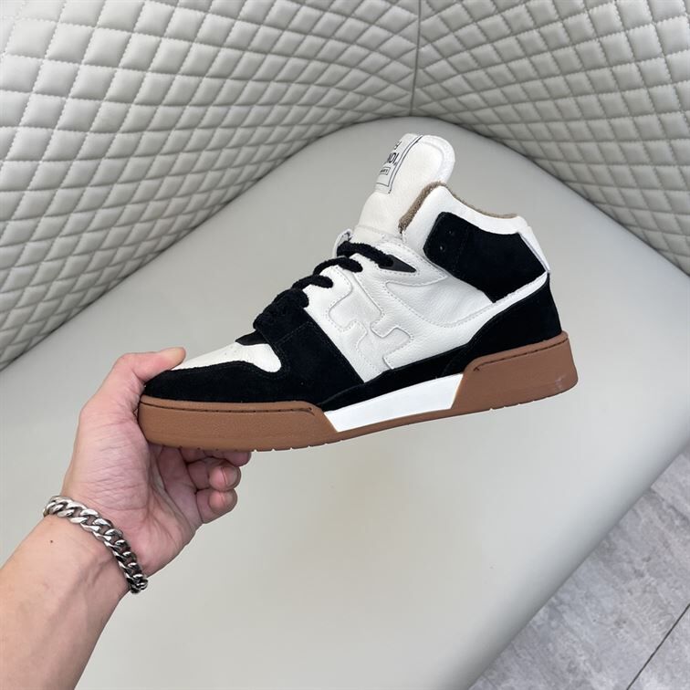 FENDI MATCH BLACK LEATHER HIGH TOPS - FDS016