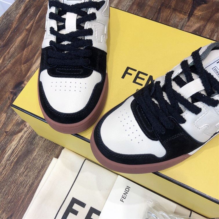 FENDI MATCH LOW-TOP SNEAKERS IN BLACK SUEDE - FDS005