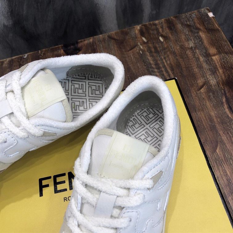 FENDI MATCH LOW-TOP SNEAKERS IN WHITE SUEDE - FDS004