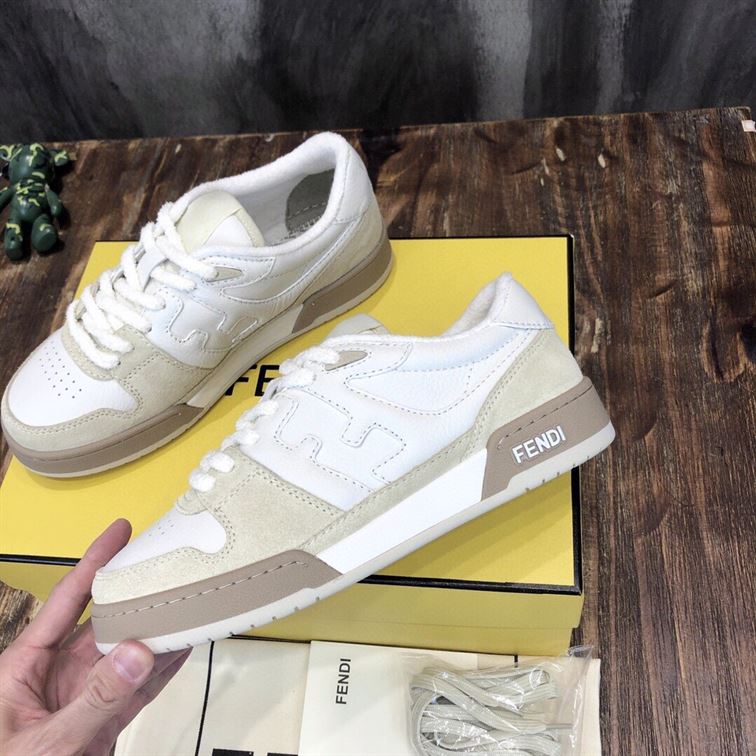 FENDI MATCH LOW-TOP SNEAKERS IN WHITE SUEDE - FDS004