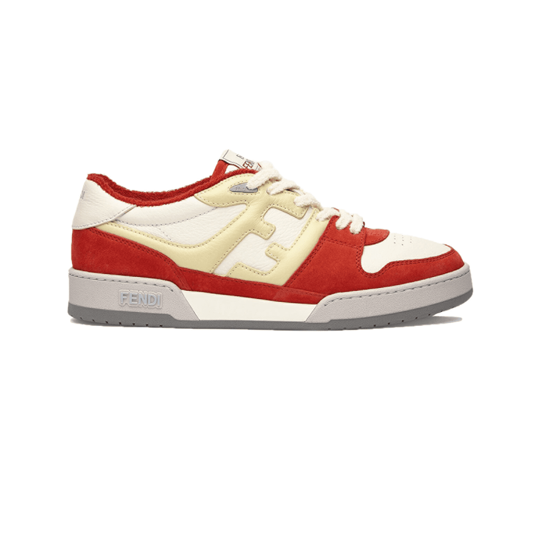 FENDI MATCH RED LEATHER LOW-TOPS SNEAKERS - FDS001