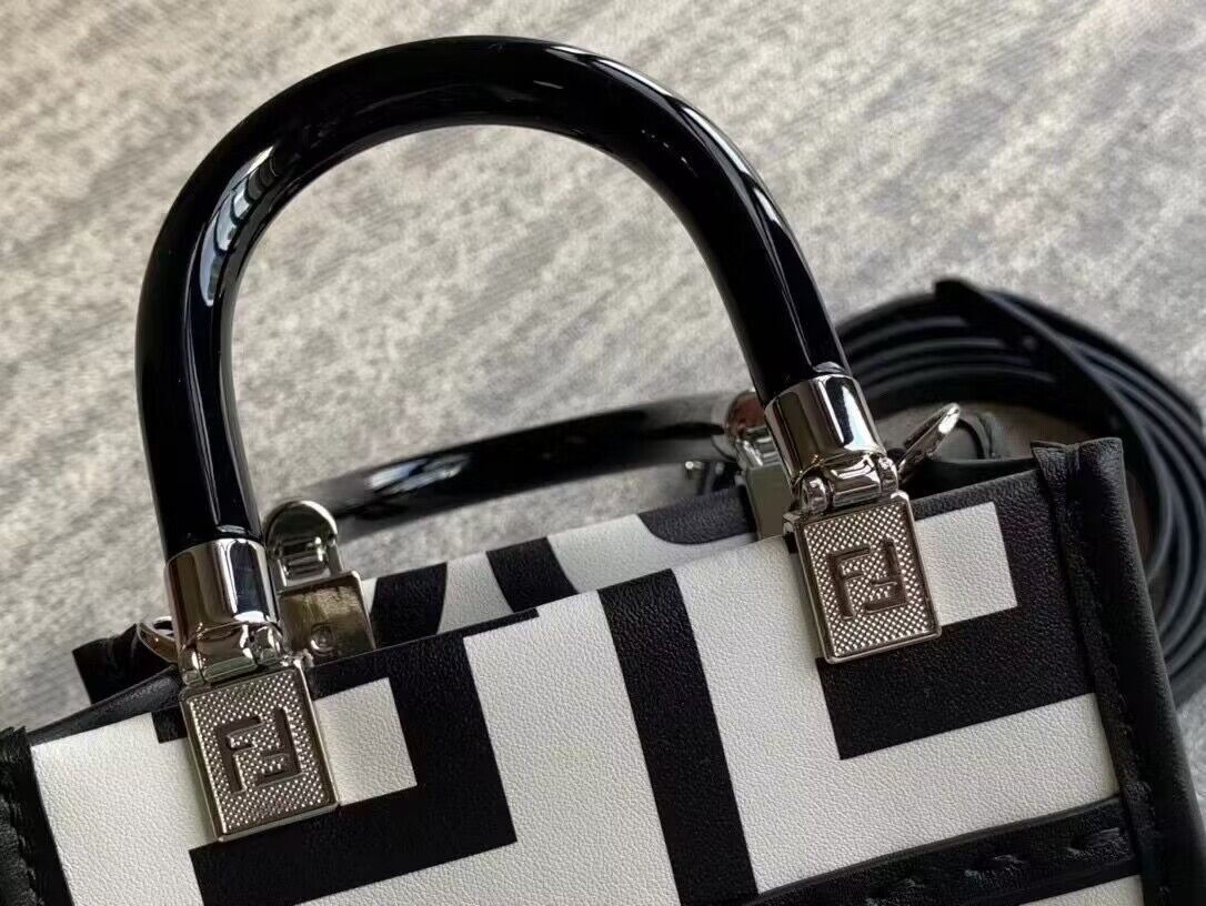 FENDI MINI SUNSHINE SHOPPER TWO TONE LEATHER