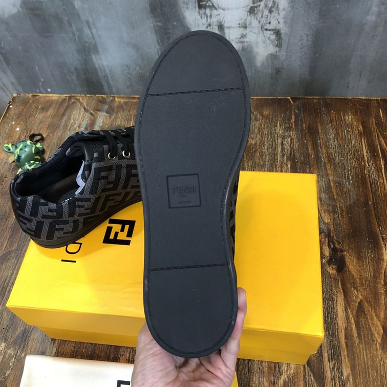 FENDI SNEAKERS GREY TECH FABRIC LOW TOP - FDS008