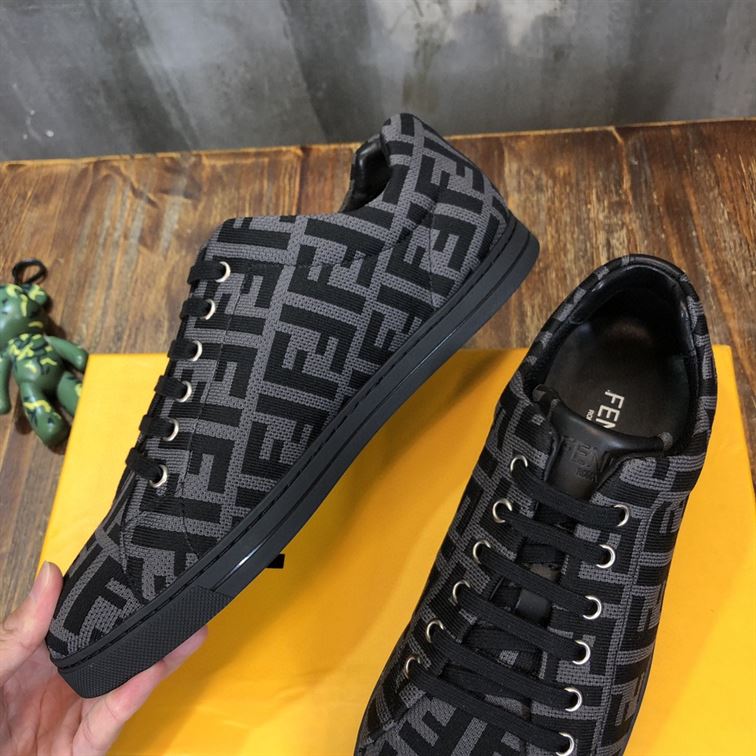 FENDI SNEAKERS GREY TECH FABRIC LOW TOP - FDS008