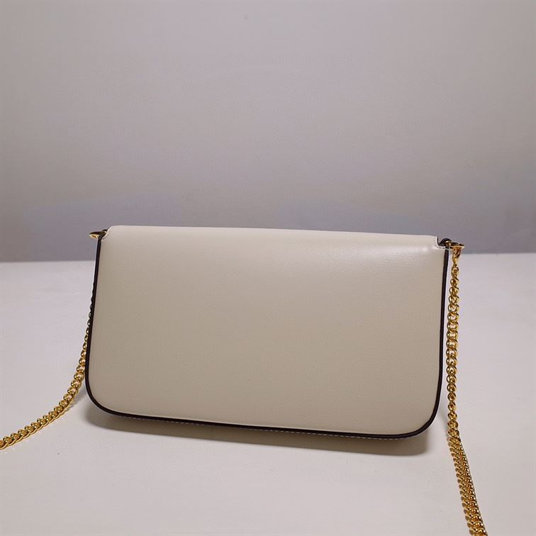 FENDI WALLET ON CHAIN WITH POUCHES MINI WHITE BAG