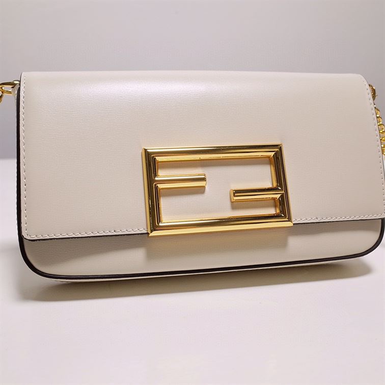 FENDI WALLET ON CHAIN WITH POUCHES MINI WHITE BAG