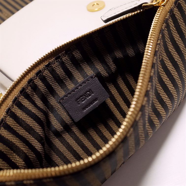 FENDI WALLET ON CHAIN WITH POUCHES MINI WHITE BAG