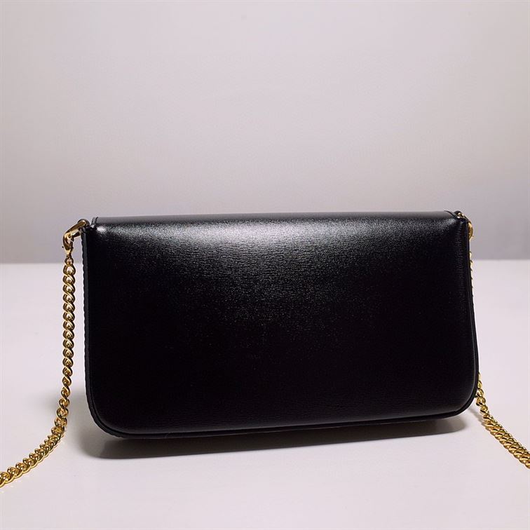 FENDI WALLET ON CHAIN WITH POUCHES BLACK MINI BAG