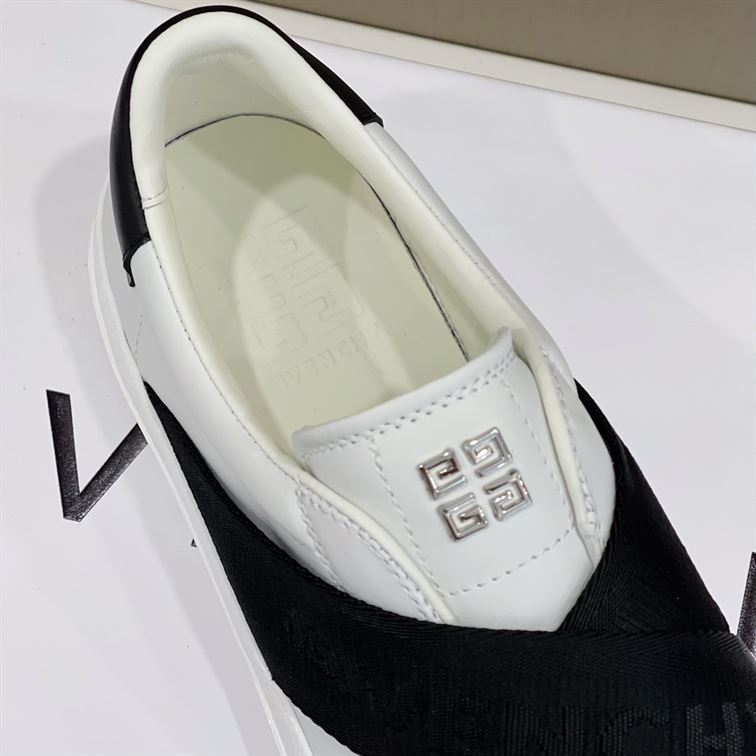 GIVENCHY CITY SPORT SNEAKERS IN LEATHER WITH DOUBLE WEBBING STRAP - GVC008