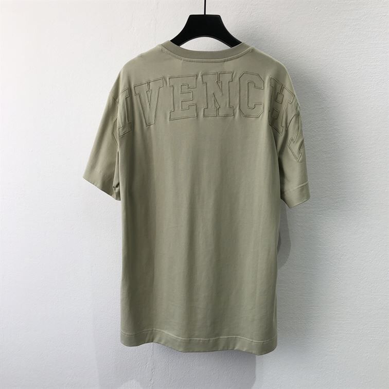 GIVENCHY SLIM FIT T-SHIRT IN JERSEY WITH CERAMIC PRINT IN LIGHT GREEN - GTS004