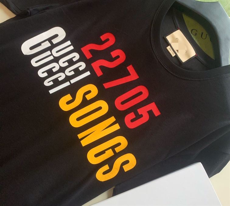 GUCCI '22705' GUCCI SONGS' PRINT T-SHIRT BLACK - GGS034