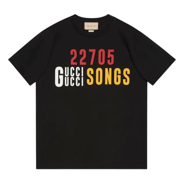 GUCCI '22705' GUCCI SONGS' PRINT T-SHIRT BLACK - GGS034