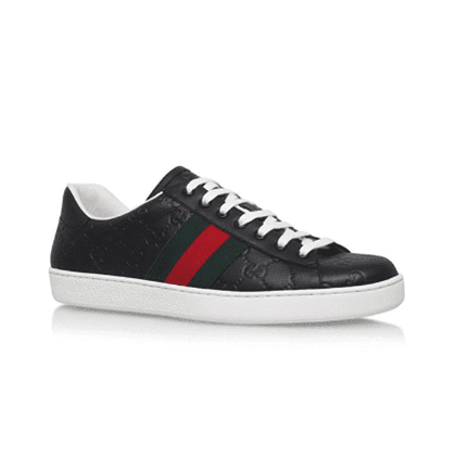 GUCCI ACE SIGNATURE SNEAKER BLACK - GCC028