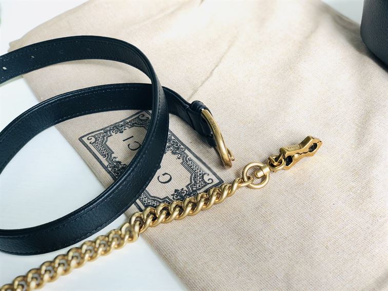 GUCCI APHRODITE SMALL SHOULDER BAG IN BLACK LEATHER