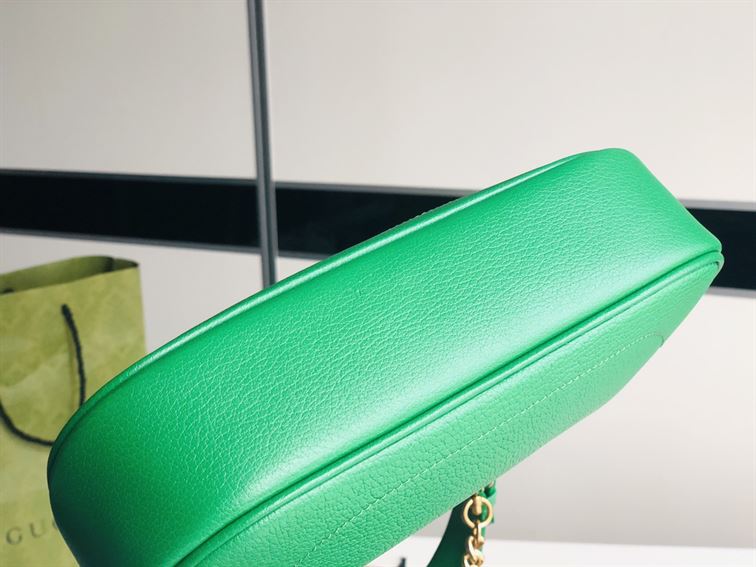GUCCI APHRODITE SMALL SHOULDER BAG IN GREEN LEATHER
