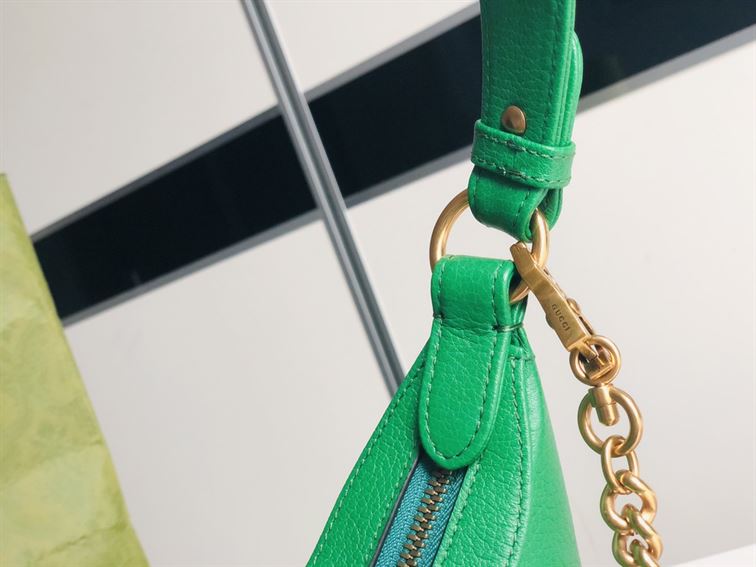 GUCCI APHRODITE SMALL SHOULDER BAG IN GREEN LEATHER