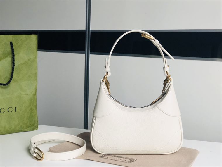 GUCCI APHRODITE SMALL SHOULDER BAG IN WHITE LEATHER
