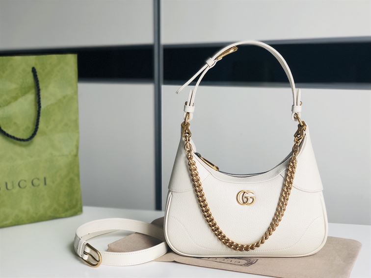 GUCCI APHRODITE SMALL SHOULDER BAG IN WHITE LEATHER