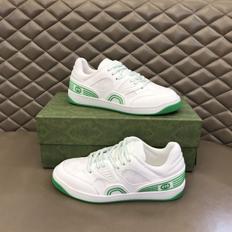GUCCI BASKET SNEAKERS IN WHITE AND GREEN - GCC032