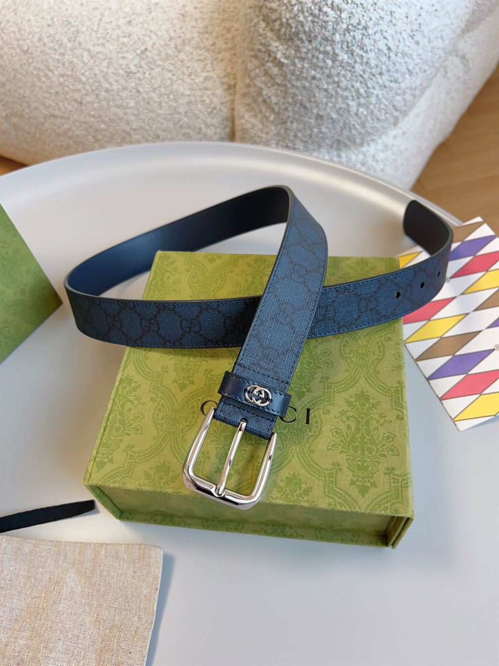 GUCCI BELT WITH INTERLOCKING G DETAIL - GB038