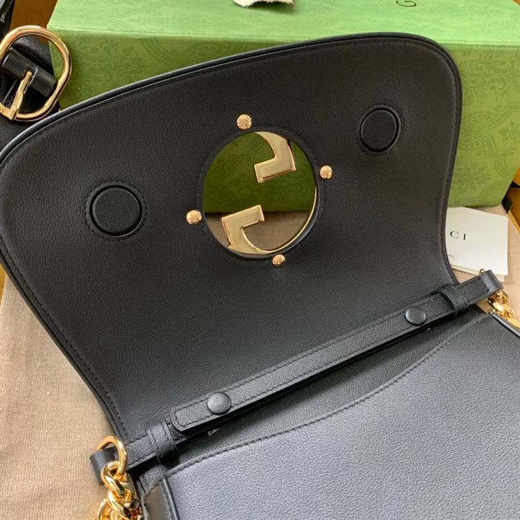GUCCI BLONDIE SHOULDER BAG IN BLACK LEATHER