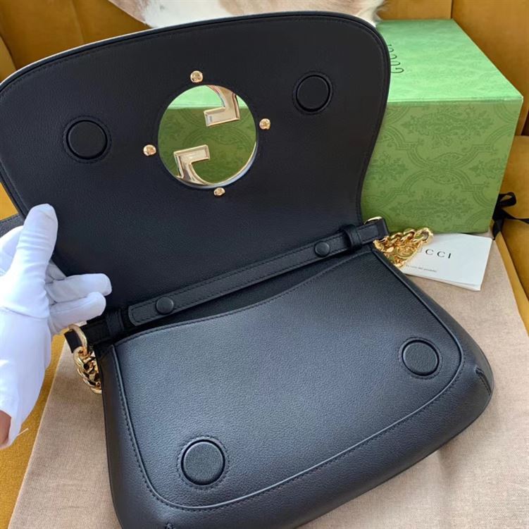 GUCCI BLONDIE SHOULDER BAG IN BLACK LEATHER