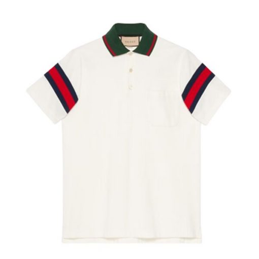 GUCCI COTTON JERSEY POLO WITH WEB - GGS029
