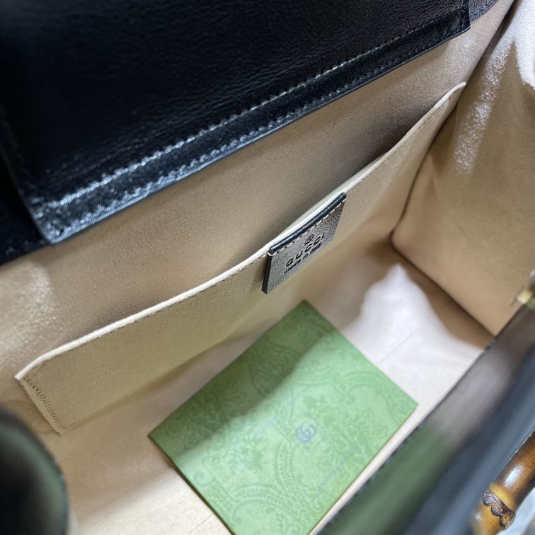 GUCCI DIANA SMALL NOTE BAG IN BLACK LEATHER