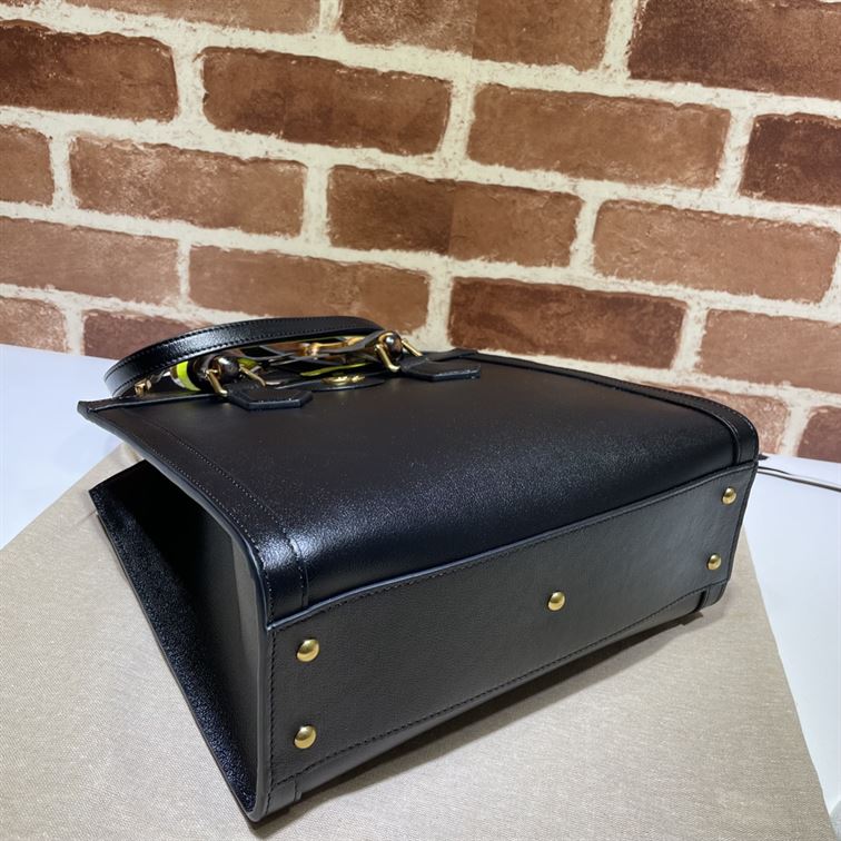 GUCCI DIANA SMALL NOTE BAG IN BLACK LEATHER