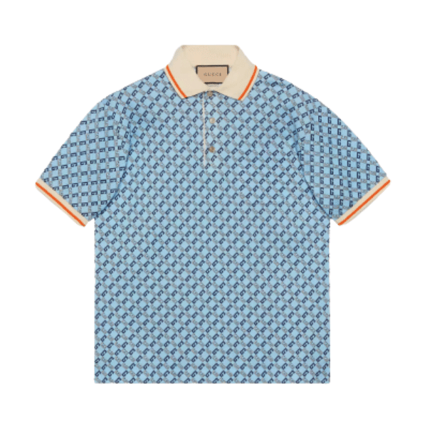 GUCCI GEOMETRIC G COTTON PIQUET POLO SHIRT - GGS043