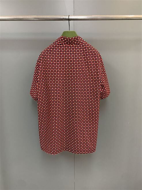 GUCCI GEOMETRIC HOUNDSTOOTH PRINT BOWLING SHIRT - GGS026