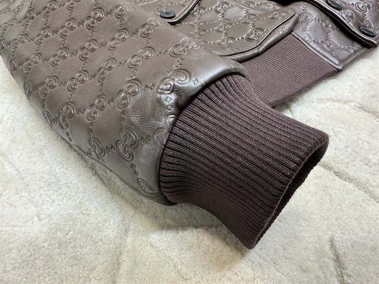 GUCCI GG LEATHER BOMBER JACKET - GCJ040