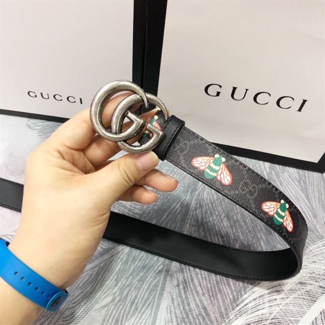 GUCCI GG MARMONT THIN BELT WITH BEES - GB033