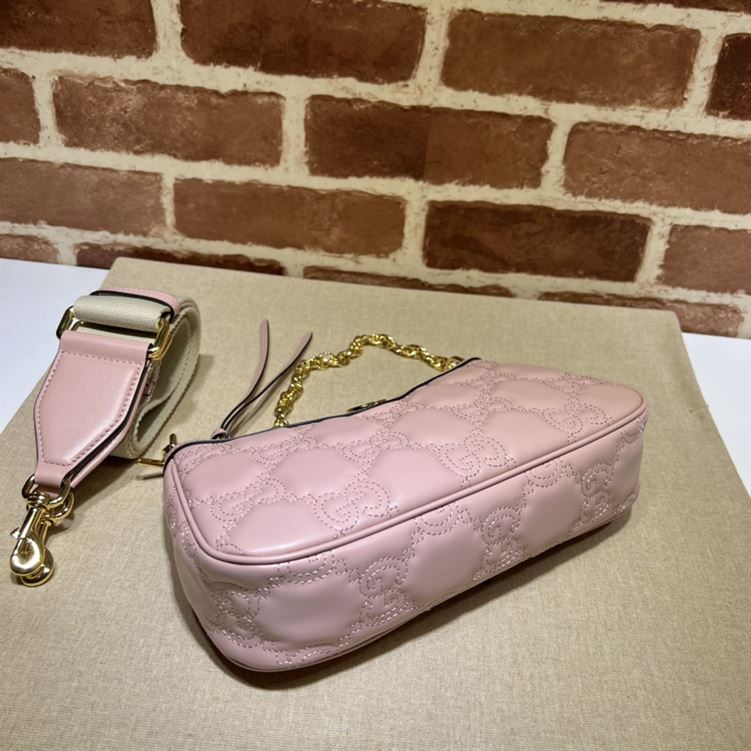 GUCCI GG MATELASSE HANDBAG WITH PINK LEATHER