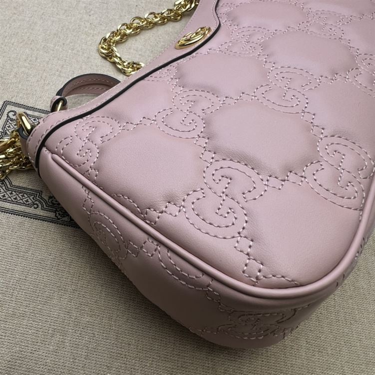 GUCCI GG MATELASSE HANDBAG WITH PINK LEATHER