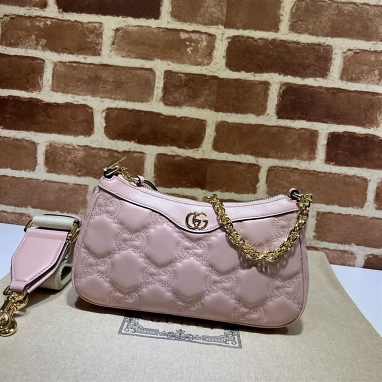 GUCCI GG MATELASSE HANDBAG WITH PINK LEATHER