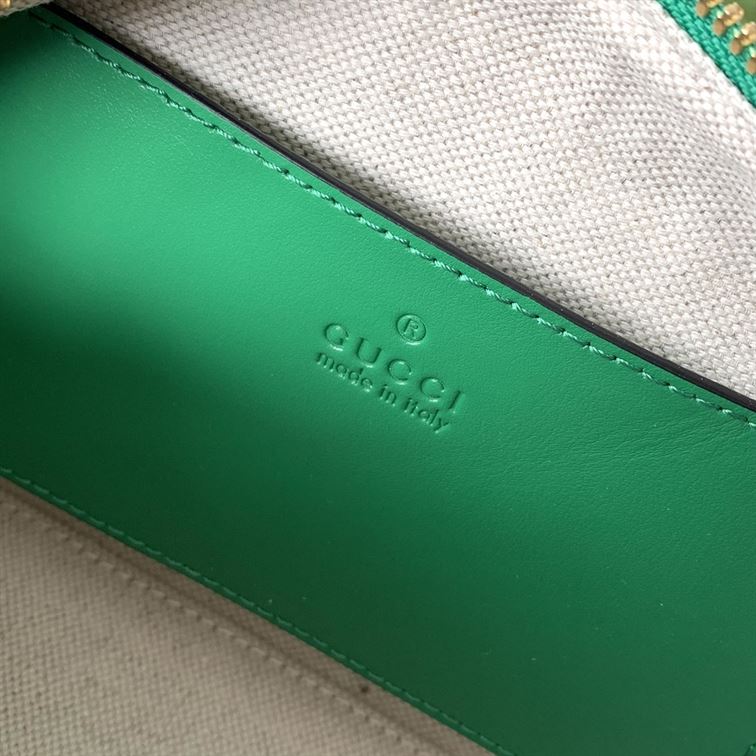 GUCCI GG MATELASSE MINI BAG IN BRIGHT GREEN LEATHER
