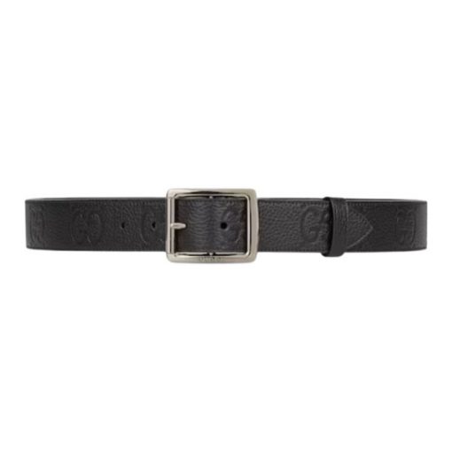 GUCCI GG RUBBER-EFFECT LEATHER BELT - GB049