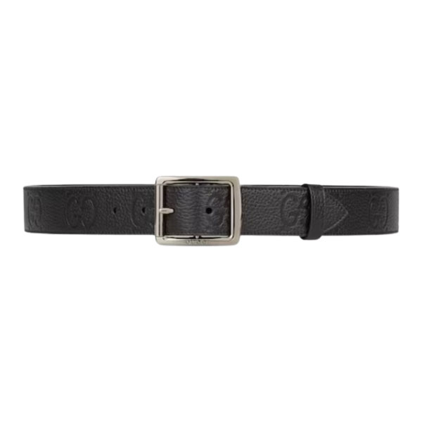 GUCCI GG RUBBER-EFFECT LEATHER BELT - GB049