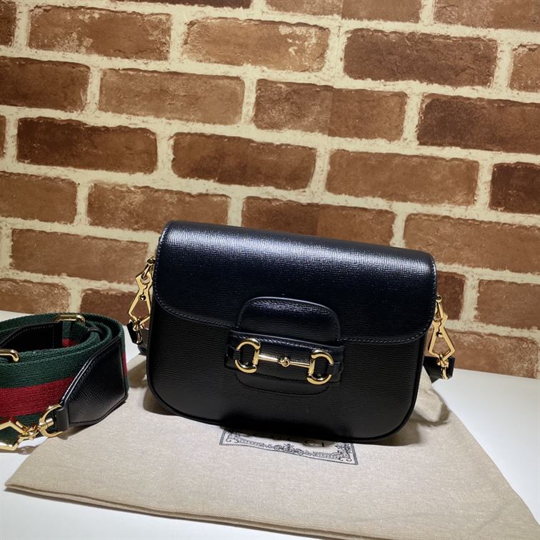 GUCCI HORSEBIT 1955 MINI BAG IN BLACK LEATHER