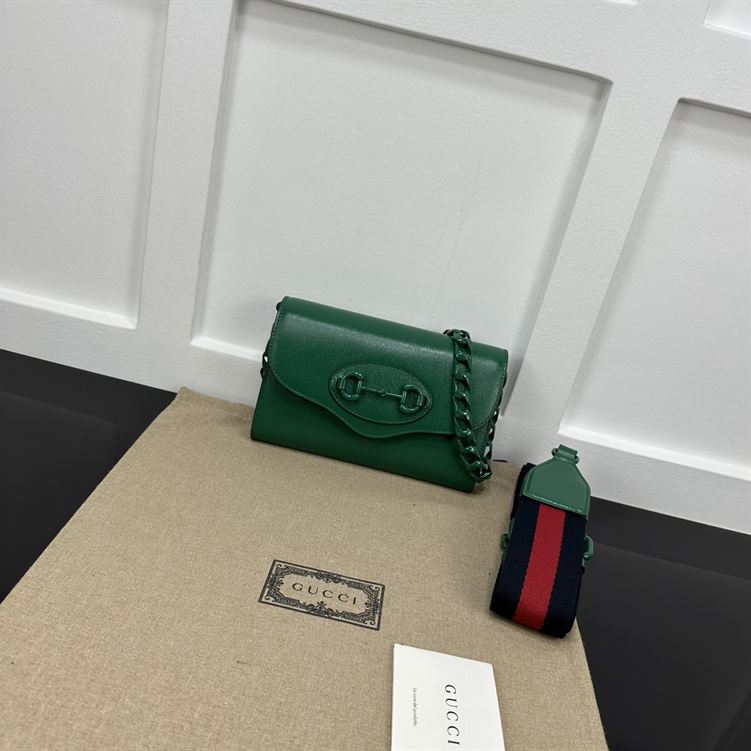 GUCCI HORSEBIT 1955 MINI BAG IN GREEN LEATHER