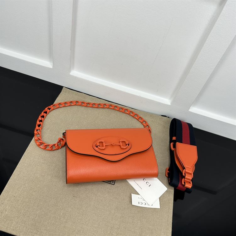 GUCCI HORSEBIT 1955 MINI BAG IN ORANGE LEATHER